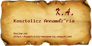 Kosztolicz Annamária névjegykártya